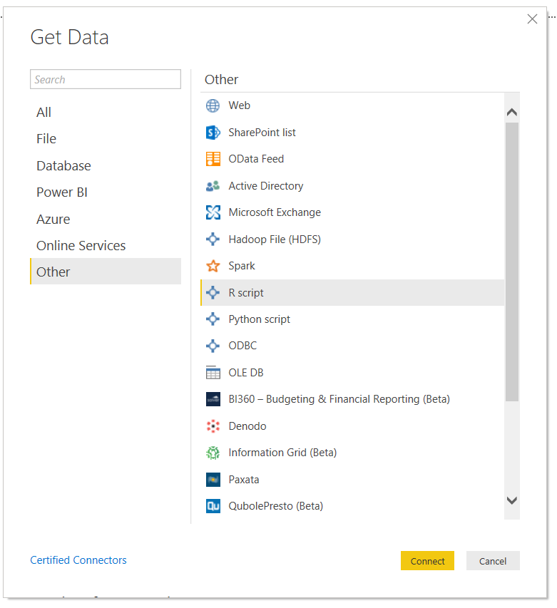 Power BI R Data Source