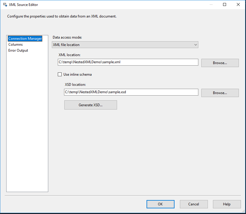 XML Source (Connection)